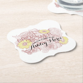 Brautparty Terra Cotta Kontur Bouquet Custom Untersetzer