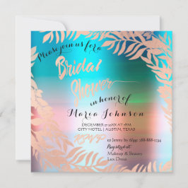 Brautparty Tropical Ocean Ombre Rose Gold Einladung