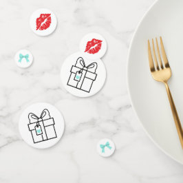 Brautparty Türkis Konfetti