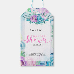 Brautparty Typografie & Boho Blume Geschenkanhänger