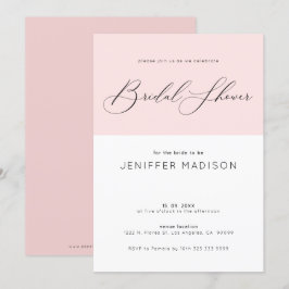 Brautparty-Typografie mit rosa und weißem Hintergr Einladung