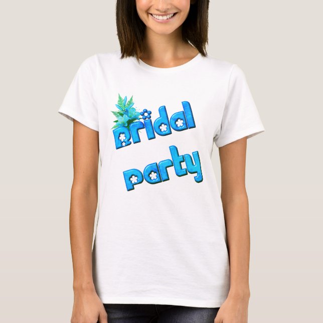 Brautparty und Blume Bouquet Niedlich Hochzeit T-Shirt (Vorderseite)