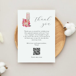 Brautparty Vielen Dank Petals Prosecco QR Code Dankeskarte