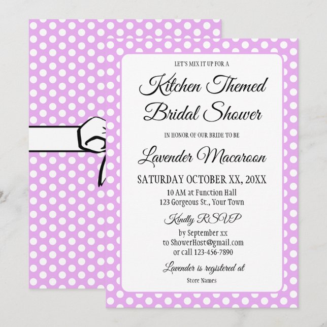 Brautparty Vintag Polka Dots Bows Lavender (Vorne/Hinten)