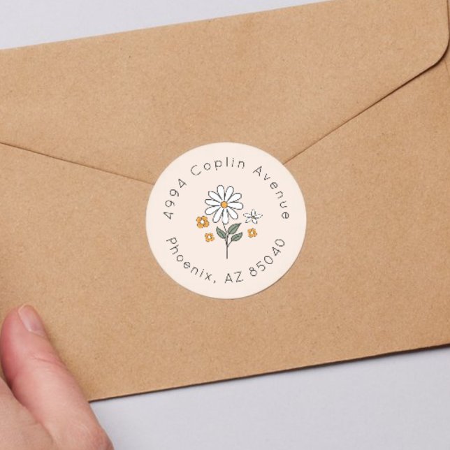 Brautparty von Boho Floral Earth Tones Runder Aufkleber (Von Creator hochgeladen)