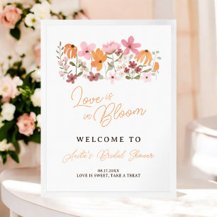 Brautparty von Boho Wiese Wildblume willkommen Poster