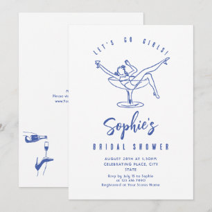 Brautparty von Funky Hand Drawn Scribble Einladung