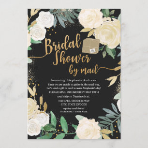 Brautparty von White Gold Floral Rose per Post Einladung