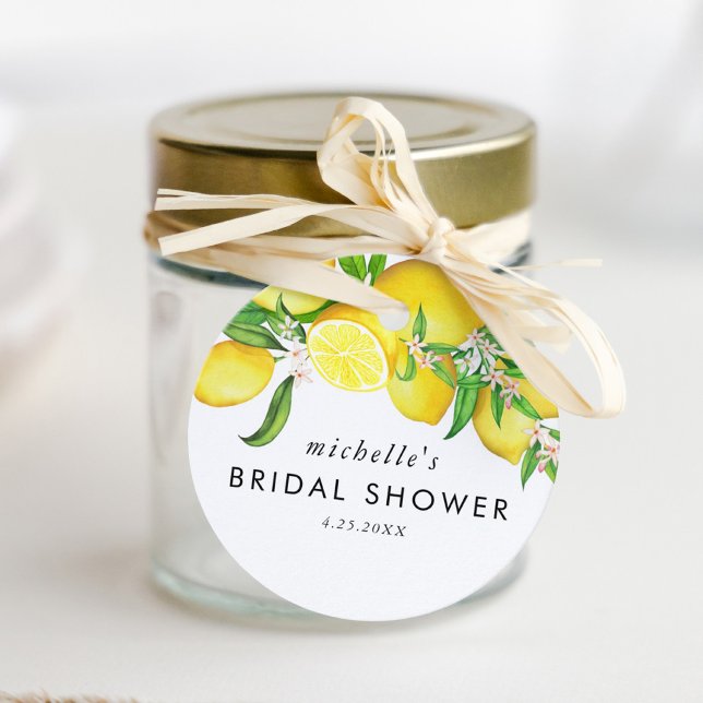 Brautparty Wasserfarbe Geschenkanhänger (Watercolor Lemon Bridal Shower Favor Tags)