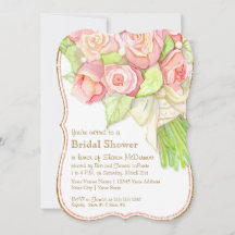 Brautparty Wasserfarbe Rose Bouquet Satin Perlen