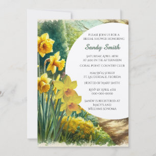 Brautparty Wasserfarben Daffodils Einladung