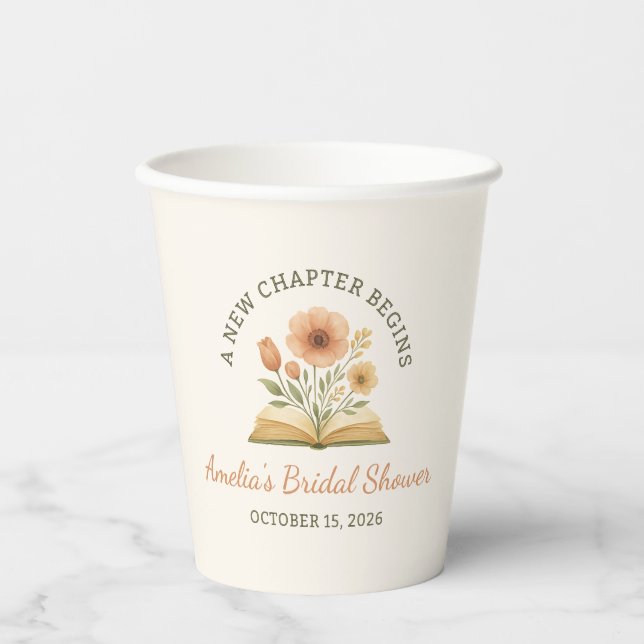 Brautparty: Watercolor Floral Pappbecher (Vorderseite)