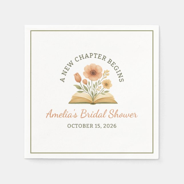 Brautparty: Watercolor Floral Serviette (Vorderseite)