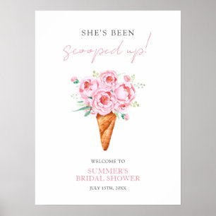 Brautparty "Watercolor Ice" Willkommenszeichen Poster