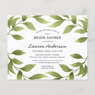 Brautparty Watercolor Willow Blätter Wreath