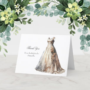 Brautparty Wedding Dress Danke, Cards Dankeskarte
