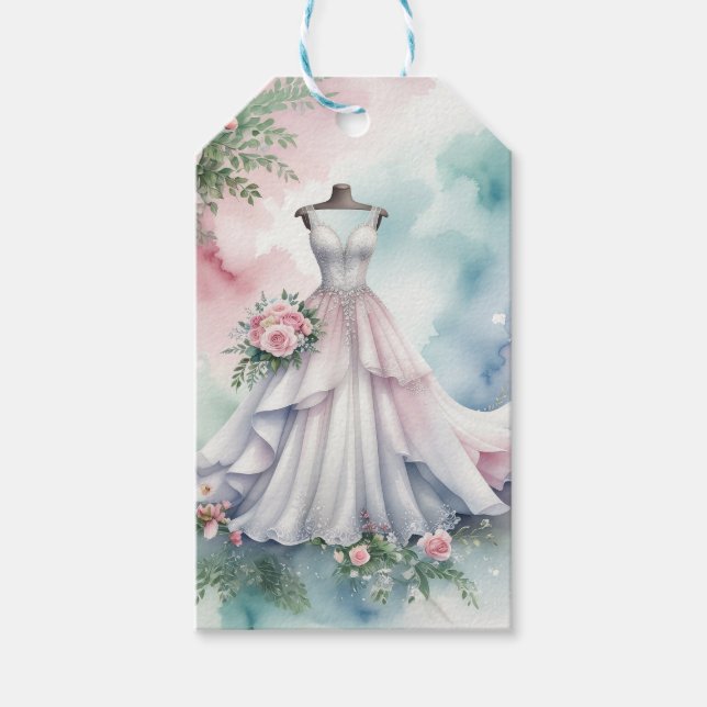 Brautparty Wedding Dress Geschenkanhänger (Vorderseite)