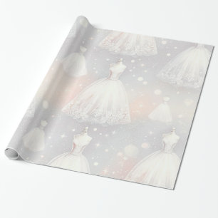 Brautparty Wedding Dress Pastel Lights Geschenkpapier