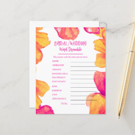 Brautparty Wedding Theme Word Scramble