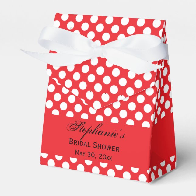Brautparty "White and Red Polka Dot" Geschenkschachtel (Vorderseite)