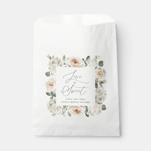 Brautparty White Floral Geschenktütchen (Vorderseite)