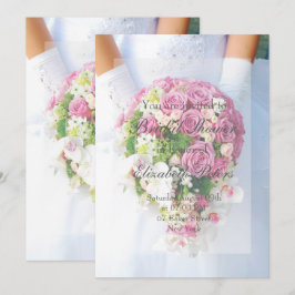 Brautparty White Lace Blume Bouquet Wedding Einladung