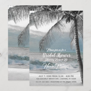 Brautparty "White Palm Coconut Tree Beach" Einladung