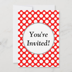 Brautparty White Polka Dots on Red Invitation Einladung