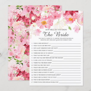 Brautparty, wie gut Sie das Bride-Spiel kennen  Einladung