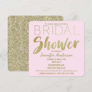 Brautparty zum Thema Gold und Rosa Glamour Einladung