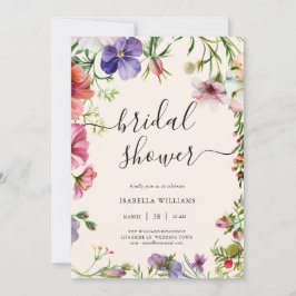 Brautparty zur Wildblume von Aquarellfarben Einladung