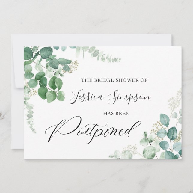 Brautparty Zurückgestellt Ändern Sie das Datum Euk Einladung (Vorderseite)