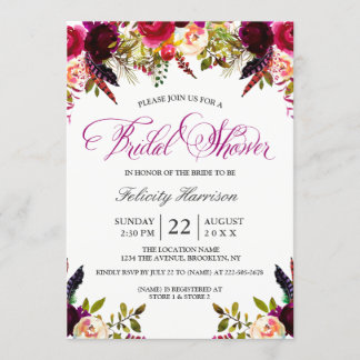 Brautpartyeinladungen | Floral Boho Einladung