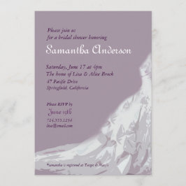 Brautpartylavendel: Brautkleid Einladung