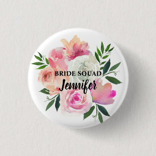 Brautplatz, Stamm, Team Pink Blush & Graue Blüte Button