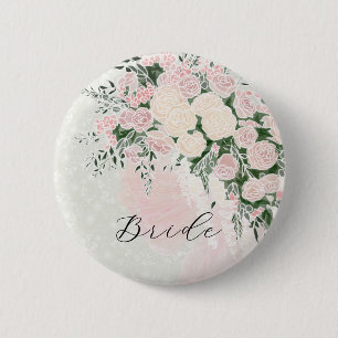 Brautschamrosenbogen und Rosen-Wisterien-Sträußche Button