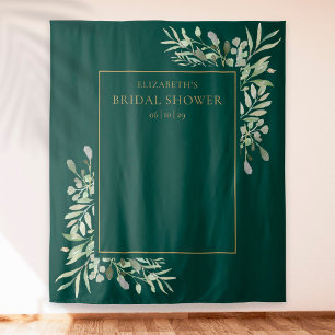 Brautschauer-Fotohintergrund aus Smaragdgrün Wandteppich
