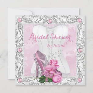 Brautschauer-Rosa-Rosen-High-Heels-Spitze-Glamour Einladung