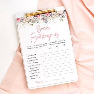 Brautschauer-Spielkarte mit rosa floralem Muster Einladung