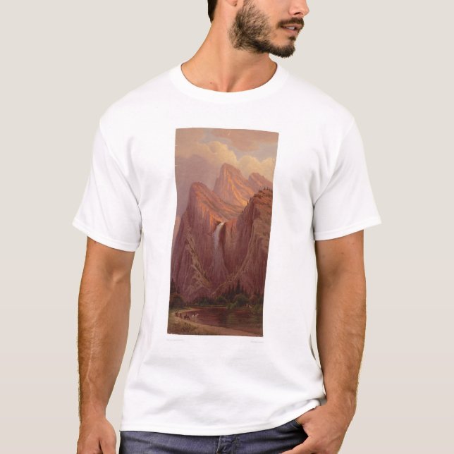 Brautschleier-Fall, Yosemite-Tal (0128A) T-Shirt (Vorderseite)