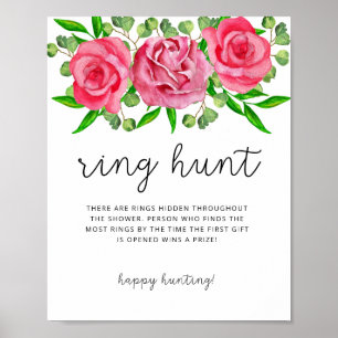 Brautschuh Floral Ring Jagd Brautparty Spiel Poste Poster