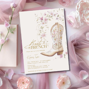 Brautschuhparty mit rosa floralen Blumen Einladung