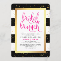 BrautSchwarz-weißes Gold des brunch-| und rosa