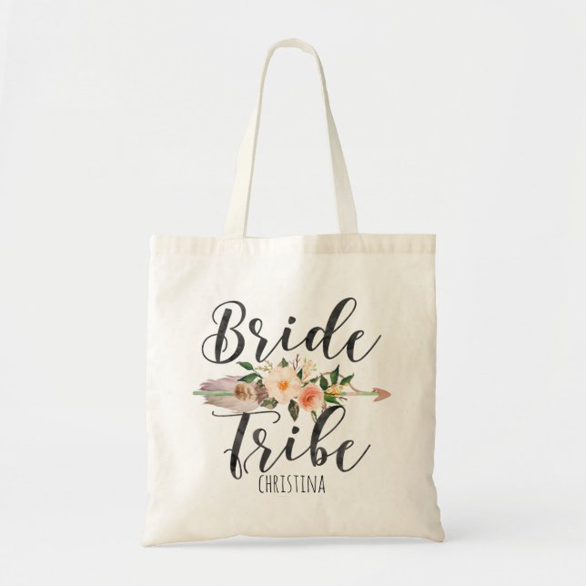 "Brautstamm" Arrow-Blumenzauber Personalisiert Tragetasche (Vorne)