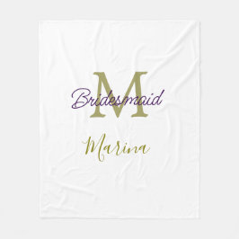 Brautstamm-Monogramm-Junggesellinnenabschied einfa Fleecedecke