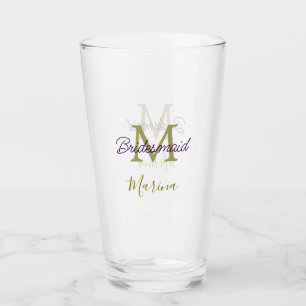 Brautstamm-Monogramm-Junggesellinnenabschied einfa Glas