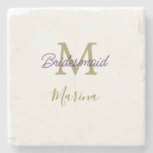 Brautstamm-Monogramm-Junggesellinnenabschied einfa Steinuntersetzer