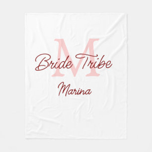 Brautstamm-Monogramm rote Brautparty einfach mini Fleecedecke