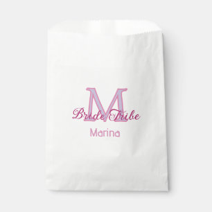 Brautstamm-Monogramm rote Brautparty einfach mini Geschenktütchen