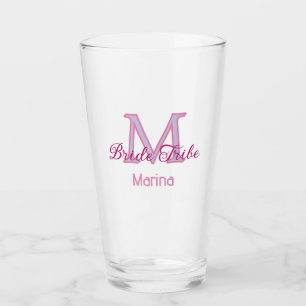 Brautstamm-Monogramm rote Brautparty einfach mini Glas